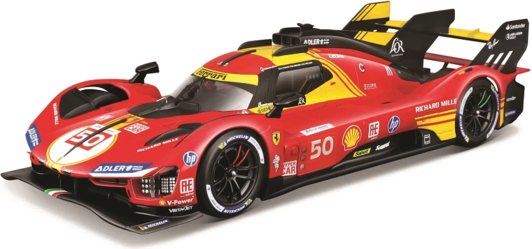 Bburago 1:18 ferrari 499p lmh no. 50 24h le mans champion 2024 in protective case