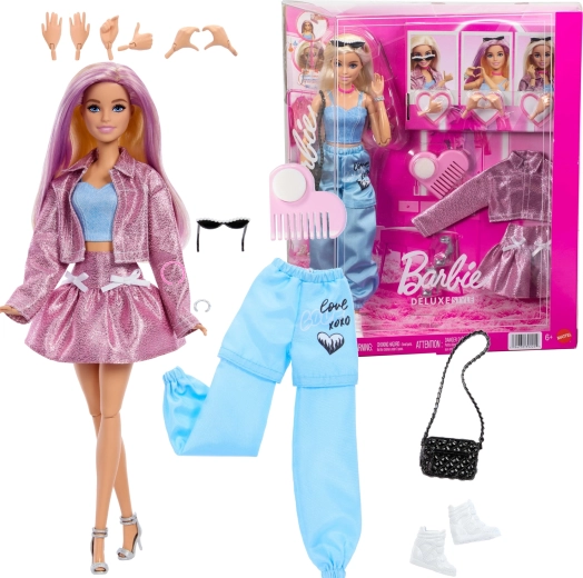 Barbie Deluxe Style fashion set with doll, outfits and accessories