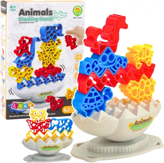 Skill Game Balancing Tower Animal Colorful Blocks