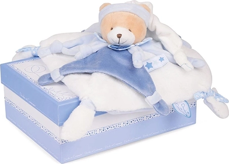 Doudou set plush teddy bear cuddle toy with cap