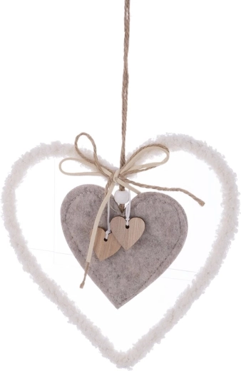 White fabric hanging heart
