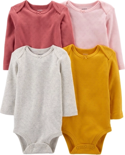 Carter’s tüdrukute pika varrukaga bodid, mitmevärviline, 4 tk, suurus 56 (NB)