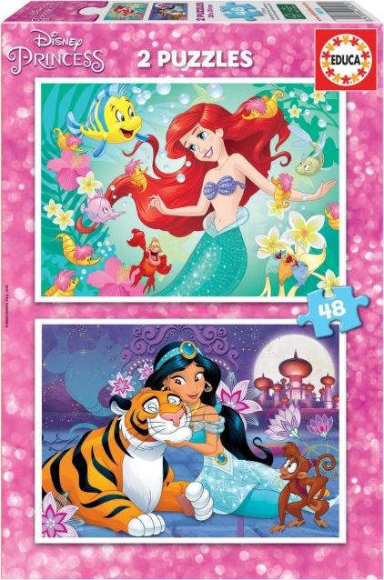 EDUCA Puzzle Disney Princesses: Ariel and Jasmine 2x48 pieces