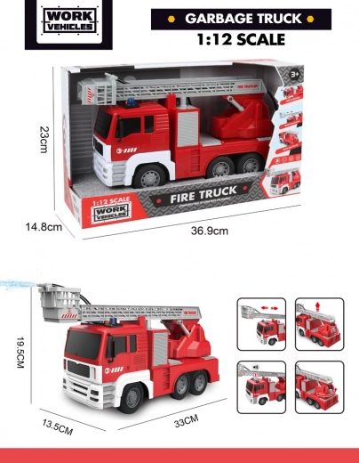 Fire Truck 1:12 with lights, sounds and water function