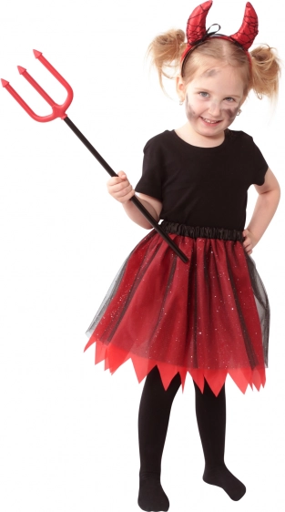 Kids devil tutu costume with headband and horns