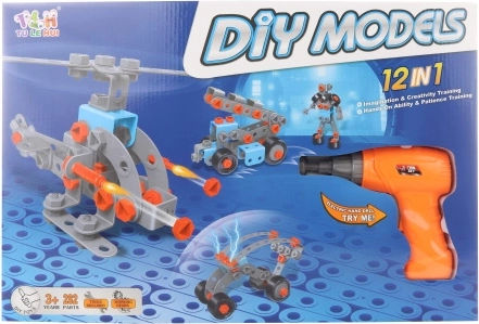 Screw-building set with drill – 282 pieces