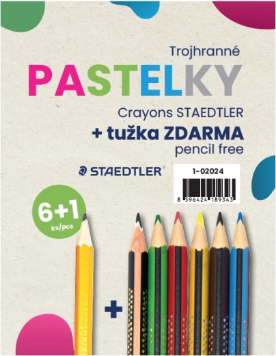 Kolmnurksete värvipliiatsite komplekt 6 tk + 1 pliiats STAEDTLER