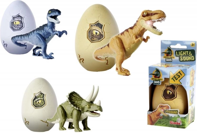 Helendav dinosauruse figuur munas