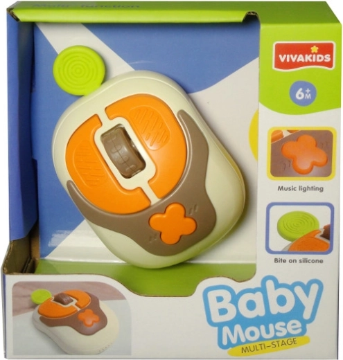 Interactive baby mouse with flashing lights and sounds
