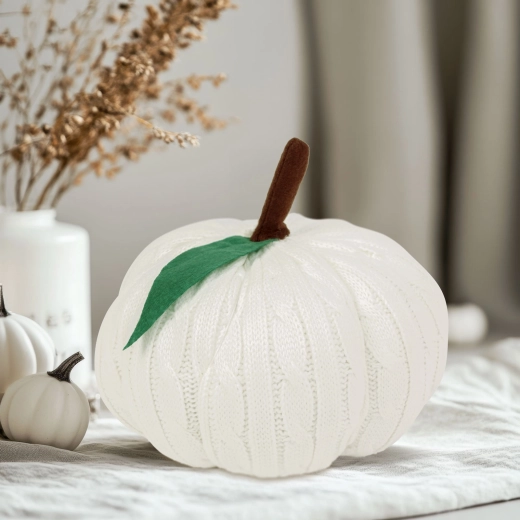 Valge Halloweeni tekstiildekoratsioon kõrvits 20 cm
