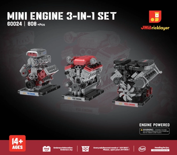 3-in-1 Engine Construction Kit, 840 Pieces