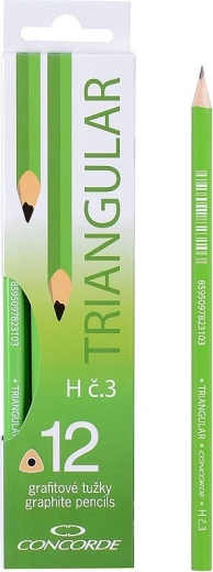 Grafiitpliiatsid CONCORDE, kolmnurksed H, komplekt 12 tk