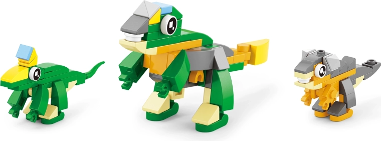 Up to 12 different dinosaurs from one set
