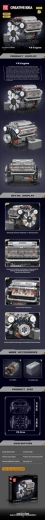V8 Engine Building Kit 552 pieces MOULD KING