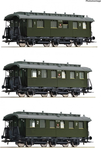 Roco 3 PKP reisivaguni komplekt H0