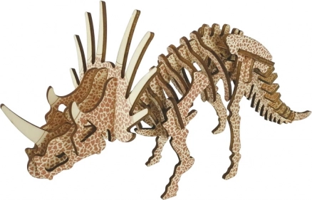 Puidust 3D pusle Triceratops