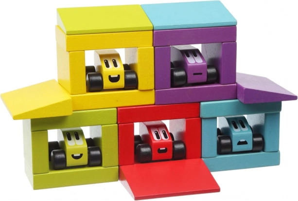 CUBIKA Happy Races – wooden building set, 30 pieces