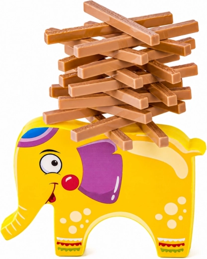Thrilling balancing on the little elephant