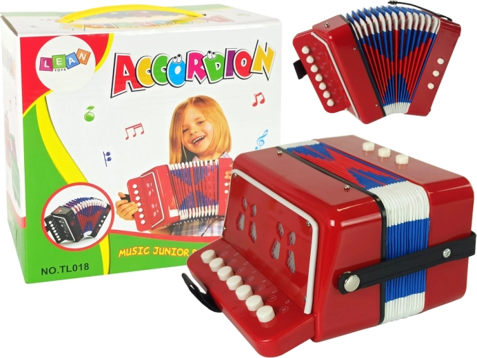 Accordion instrument for little musicians Red