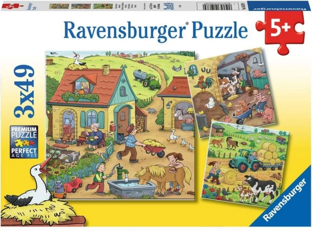 RAVENSBURGER Puzzle On the Farm 3x49 pieces
