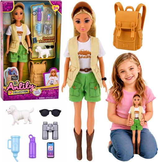 Anlily Traveler Doll with Dog and Accessories (30 cm)