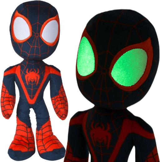 Pimedas helendavate silmadega pehme Spider-Man Miles Morales, 25 cm
