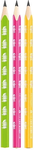 Grafiitpliiatsid Keyroad Neon Jumbo kolmnurksed HB, 6 tk