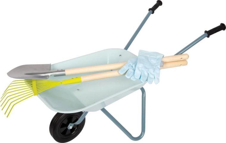 Sturdy metal wheelbarrow for little helpers