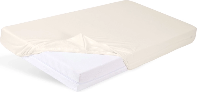 Babymatex pinguldatud jersey voodilina beebivoodile 60 × 120 cm ecru (elevandiluu)