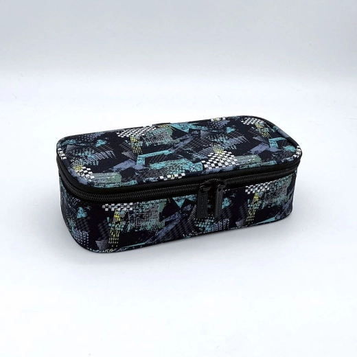 School pencil case CONCORDE Abstract with flap – green