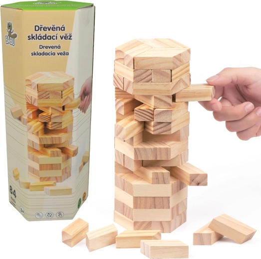 Wooden Stacking Tower 84 pcs Sparkys
