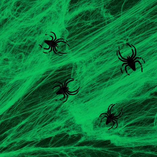 Roheline Halloweeni ämblikuvõrk ämblikega