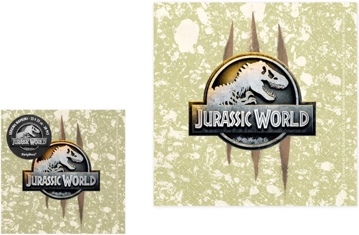 Pabersalvrätikud Jurassic World 33 × 33 cm, 20 tk