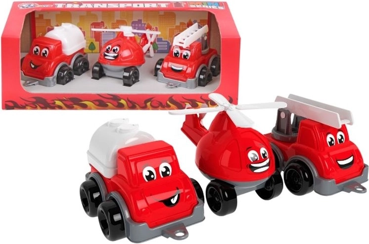 TechnoK mini fire brigade vehicles – toy car set