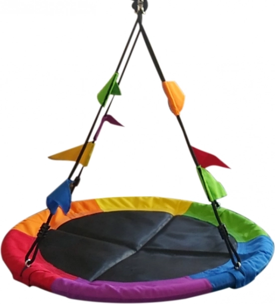 Stork Nest Swing with Colorful Flags for Kids