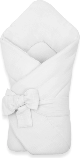 Muslin lace-up swaddle NEW BABY white