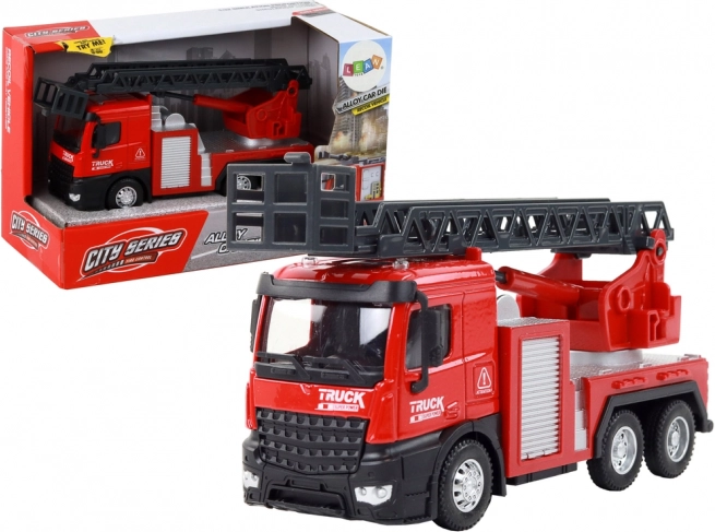 Red Fire Engine with Extendable Ladder