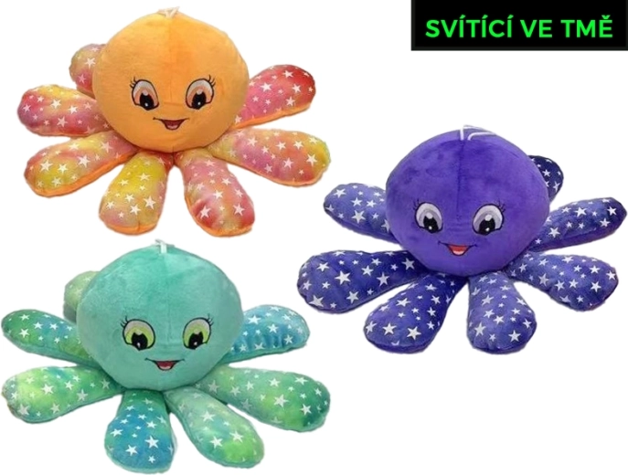 Plüüsist kaheksajalg 15 cm helendava efektiga