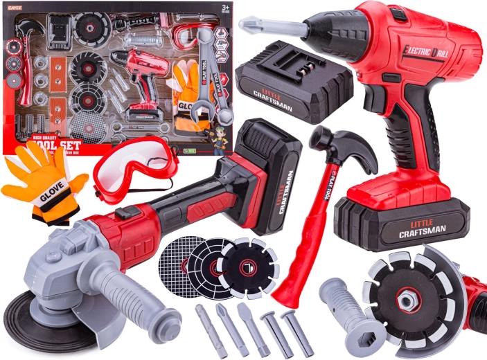 Tool set for little DIYers – cordless screwdriver and angle grinder for kids