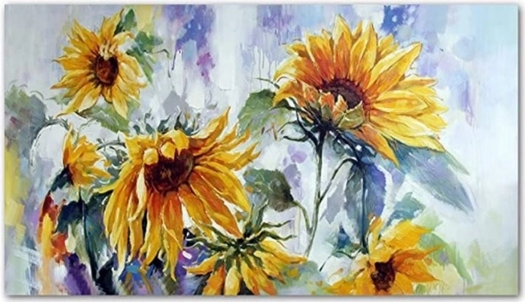 Teemantmaal päevalilled 80 × 40 cm