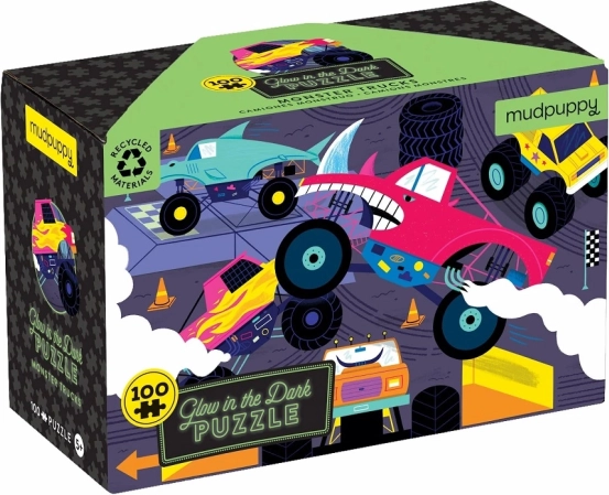 Mudpuppy helendav pimedas Monster Trucks pusle – 100 tükki