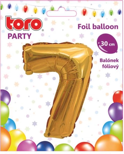 Foil Balloon Number 7, 30 cm, Gold TORO