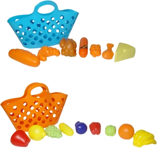 Fruit and vegetables in a basket – kids’ food set