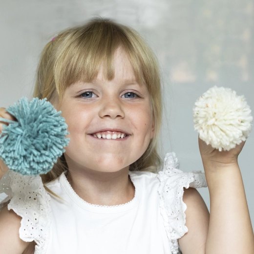 Soft pom-poms and sensory crafting