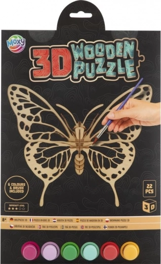 MOXY wooden 3D coloring puzzle butterfly