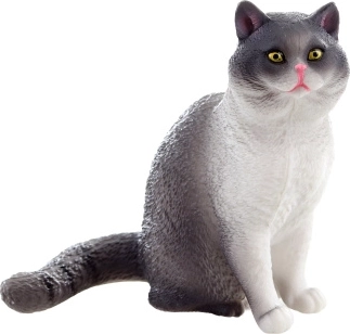 Plastic Cat Figurine – Realistic Decoration and Toy