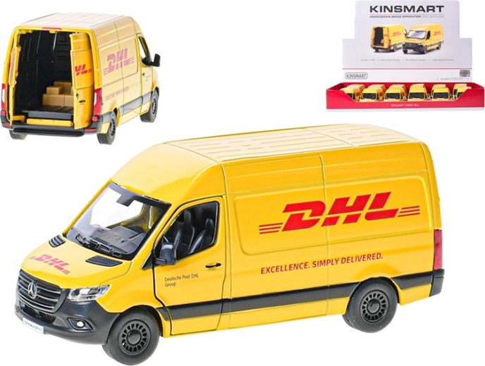 Metallist Mercedes‑Benz Sprinter DHL kaubiku mudel 1:48 Kinsmart