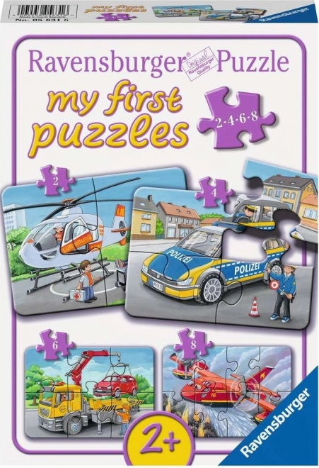 Ravensburger minu esimesed pusled – päästesõidukid 4 ühes (2–8 tükki)