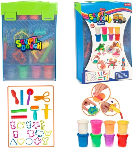 Creative modeling clay set 8×57 g with accessories in a plastic box