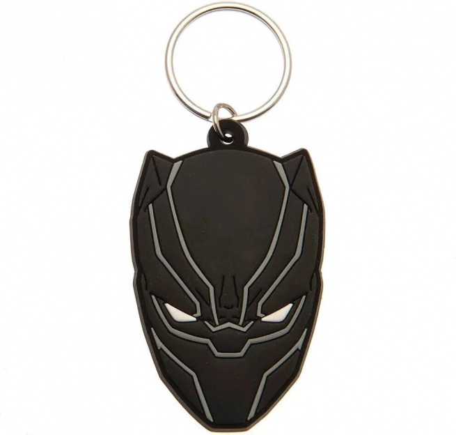 Black Panther Rubber Keychain
